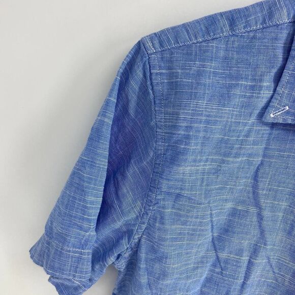 American Eagle Blue Short Sleeve Button Up Collared shirt Mens Small - Picture 4 of 6